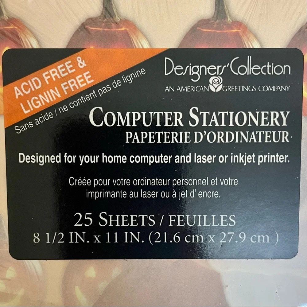 Vintage Designer Collection American Greetings Stationary Paper Pumpkins 50 ct - Picture 5 of 6